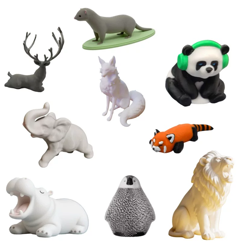 Every time there is a 3D printed family portrait series of simulation land family animal world model static decorative toy
